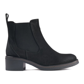 Bottines noires à talons bas pour femme le noir