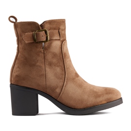Bottines en daim beige foncé