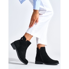 Bottines femme en daim noir le noir