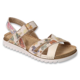Sandales enfant Befado avec empiècement en cuir 062Y003 beige blanc