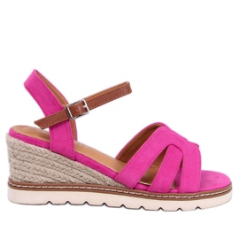 Sandales compensées espadrilles Rosco Fuchsia rose