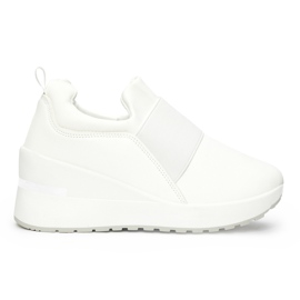 Baskets compensées blanches femme