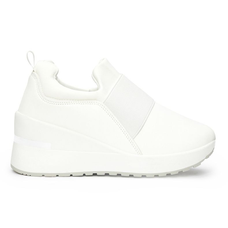 Baskets compensées blanches femme