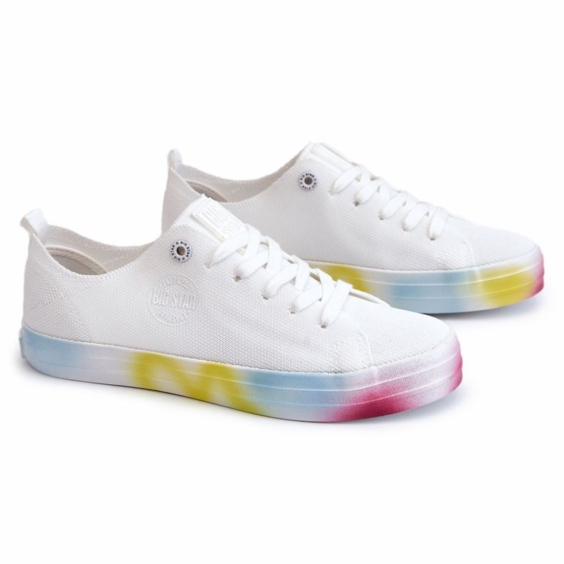 Sneakers pour femmes avec Big Star coloré LL274237 Blanc blanche