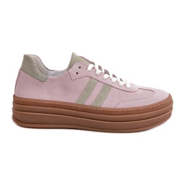 Zazoo N1068S4 Baskets à plateforme en daim pour femme Violet