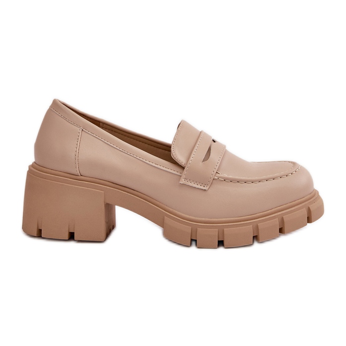 Chaussures à Talons Bas pour Femmes En Cuir Écologique Beige Menloa Chaussures à Talons Bas pour Femmes En Cuir Écologique Beige Menloa