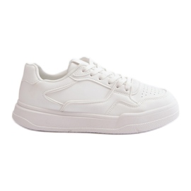 Baskets classiques pour femmes en cuir écologique, blanc Meriora