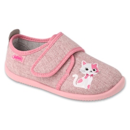 Befado chaussons enfant avec insert en cuir chaton 902Y041 rose