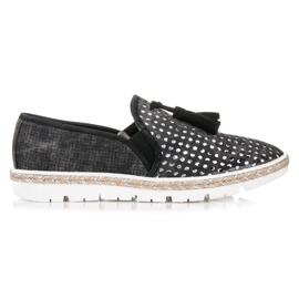 Kylie Espadrilles Slipony ajourées le noir