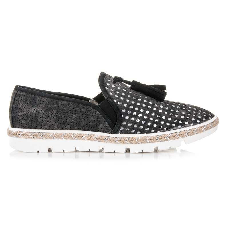 Kylie Espadrilles Slipony ajourées le noir