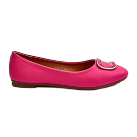 Day-Vine Ballerines en cuir écologique fuchsia avec décoration rose