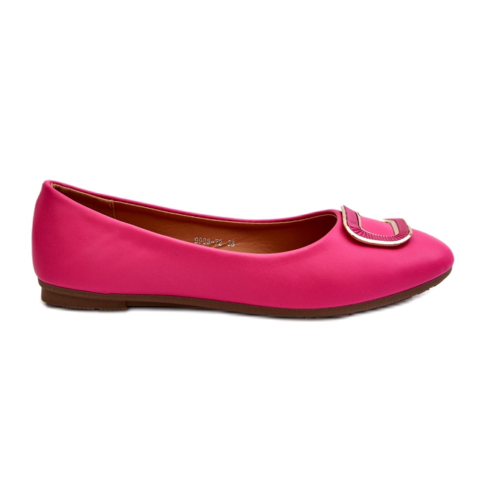 Day-Vine Ballerines en cuir écologique fuchsia avec décoration rose