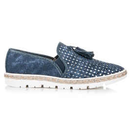 Kylie Espadrilles Slipony ajourées bleu