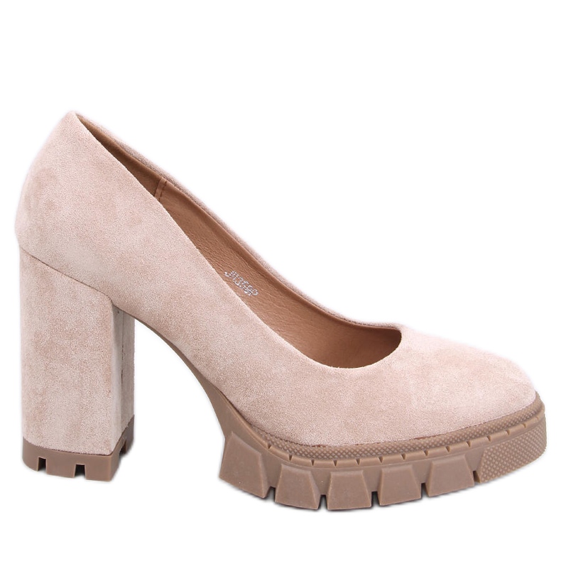 Escarpins à talons hauts et plateforme Angela Khaki beige