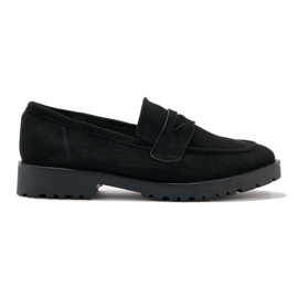 Mocassins femme en daim noir
