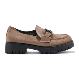 Mocassins femme en daim beige