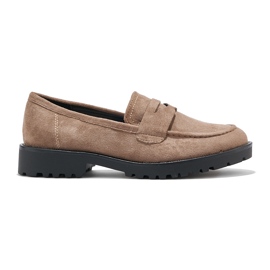 Mocassins femme en daim beige