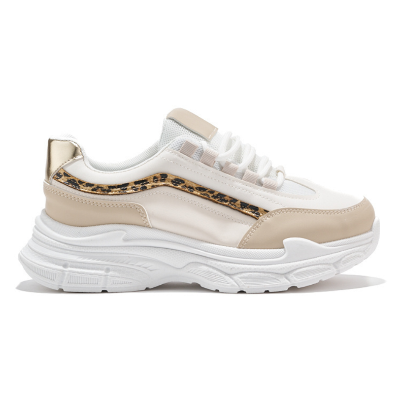 Baskets femme crème beige
