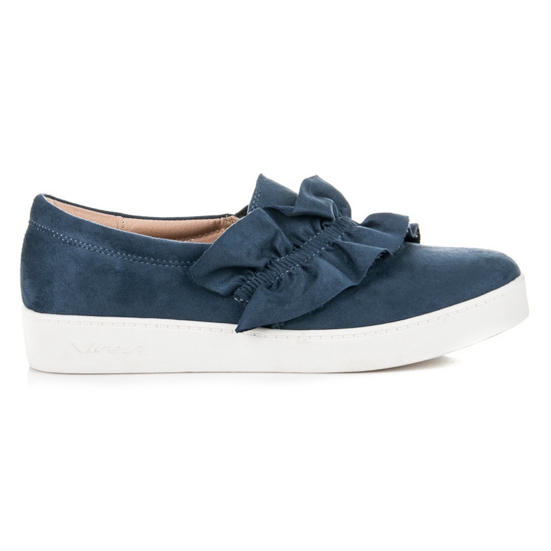 Vices Slipons en daim avec volant bleu