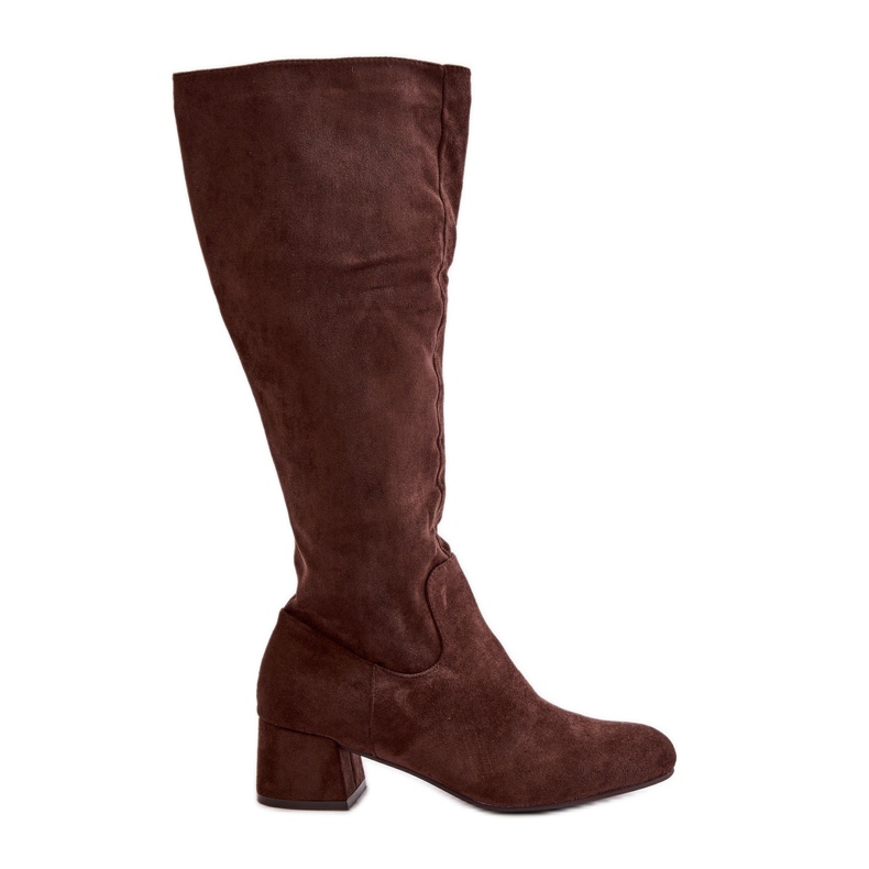 Cuissardes pour femmes en suède écologique avec fermeture éclair, marron Elitara brun