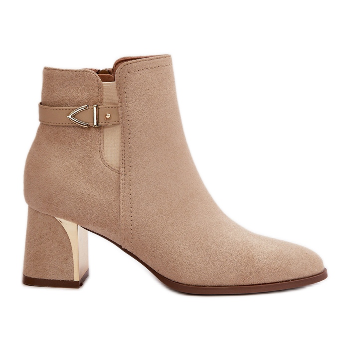 Bottines Femme À Talon Haut, Fermeture Éclair, Eco Daim Beige Clair Bonucci Bottines Femme À Talon Haut, Fermeture Éclair, Eco Daim Beige Clair Bonucci