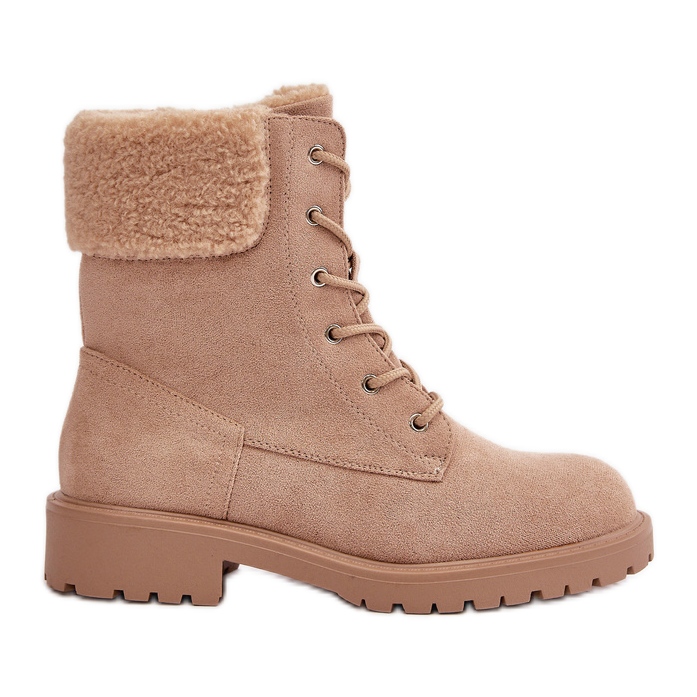 Bottes Worker Isolées Avec Fermeture Éclair Pour Femme Beige Mivael