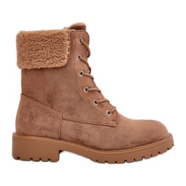 Bottes de travail isolées avec fermeture éclair pour femmes, marron Mivael beige