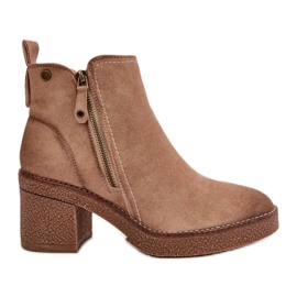 Bottines isolées pour femmes en éco-daim, Velarilla beige