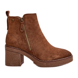 Bottines isolées pour femmes en éco-daim, Velarilla marron brun Bottines isolées pour femmes en éco-daim, Velarilla marron brun