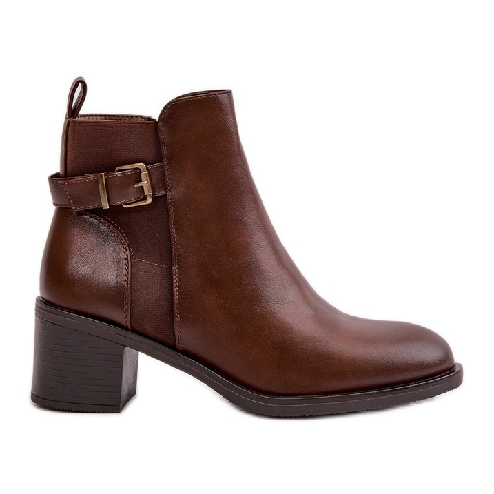 Bottes isolées pour femmes à talon haut avec boucle, marron Nevillira brun