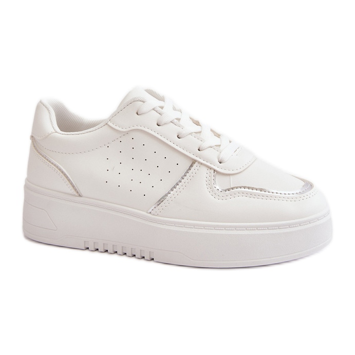 Baskets à plateforme avec laçage décoratif pour femme, blanc Mistra blanche Baskets à plateforme avec laçage décoratif pour femme, blanc Mistra blanche