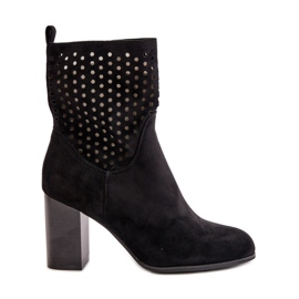 Bottines femme à talon haut, fermées par une fermeture éclair, noires Meriadne