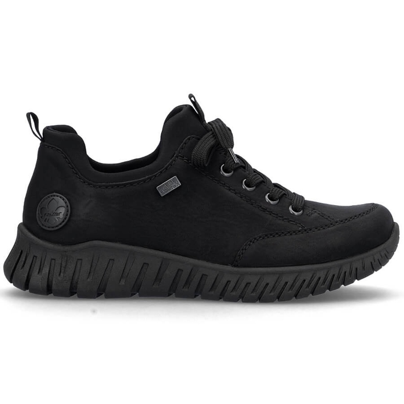 Chaussures slip-on noires pour femmes, imperméables et confortables, Rieker M5352-00 le noir