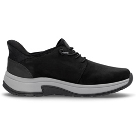 Chaussures noires en cuir confortables pour hommes Rieker 11050-00