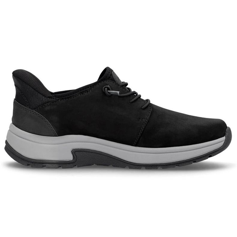 Chaussures noires en cuir confortables pour hommes Rieker 11050-00 le noir