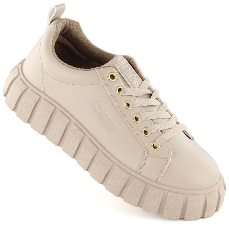 Chaussures à lacets plateforme femme beige Big Star MM274618