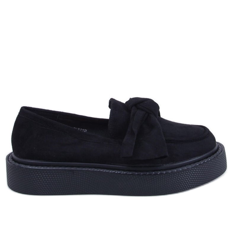 Tempelton Mocassins en daim noir avec nœud le noir