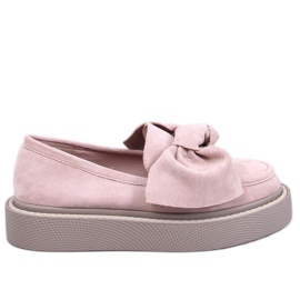 Mocassins Tempelton en daim rose avec nœud Mocassins Tempelton en daim rose avec nœud