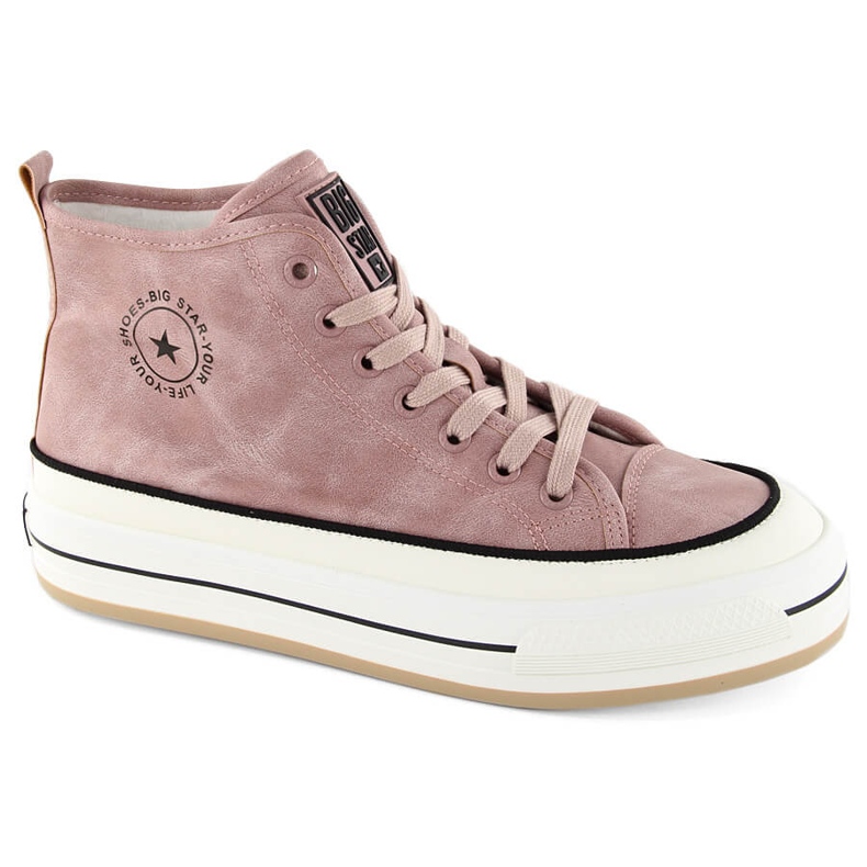 Baskets montantes femme légèrement isolées rose Big Star OO274068