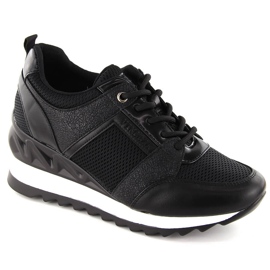Chaussures de sport compensées noires pour femmes Vinceza 10733