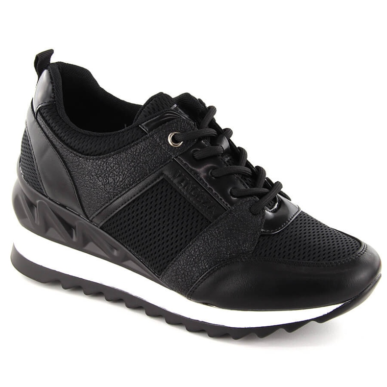 Chaussures de sport compensées noires pour femmes Vinceza 10733 le noir