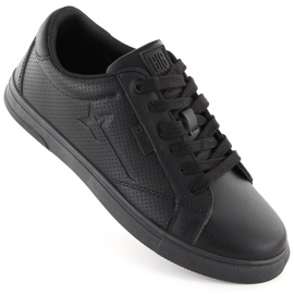 Chaussures de sport pour hommes en cuir écologique, noires Big Star OO174021 le noir Chaussures de sport pour hommes en cuir écologique, noires Big Star OO174021 le noir