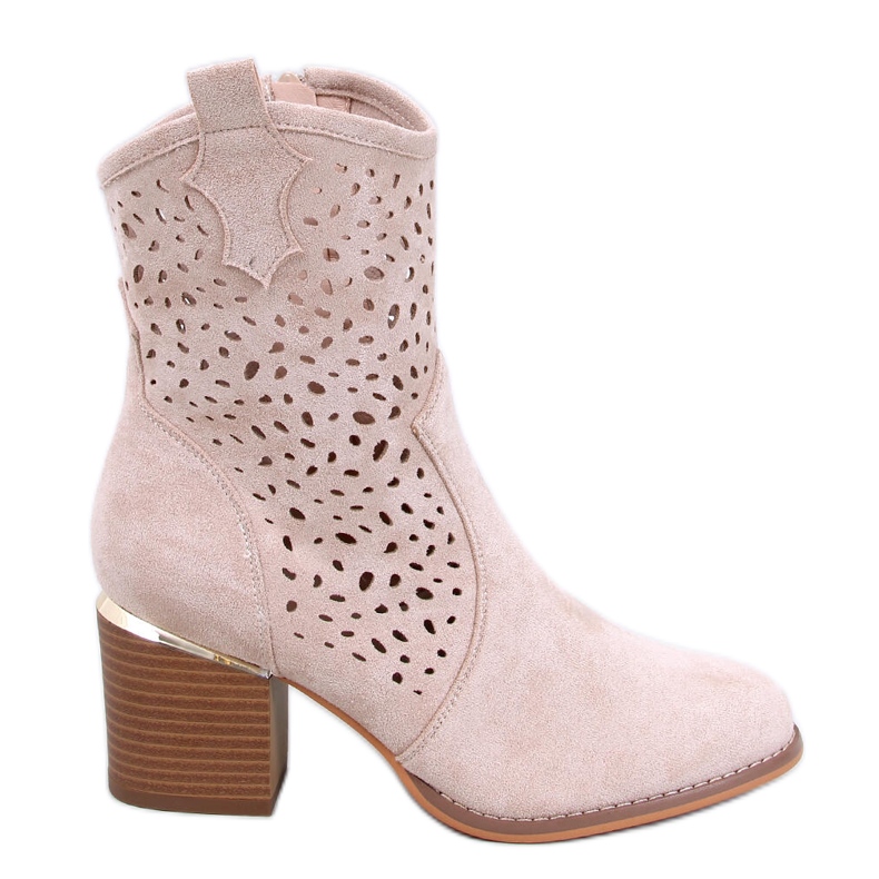 Antares Santiags en daim ajouré beige