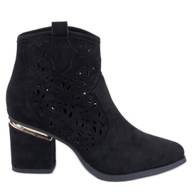 Donovan Bottines à talons ajourées noires le noir