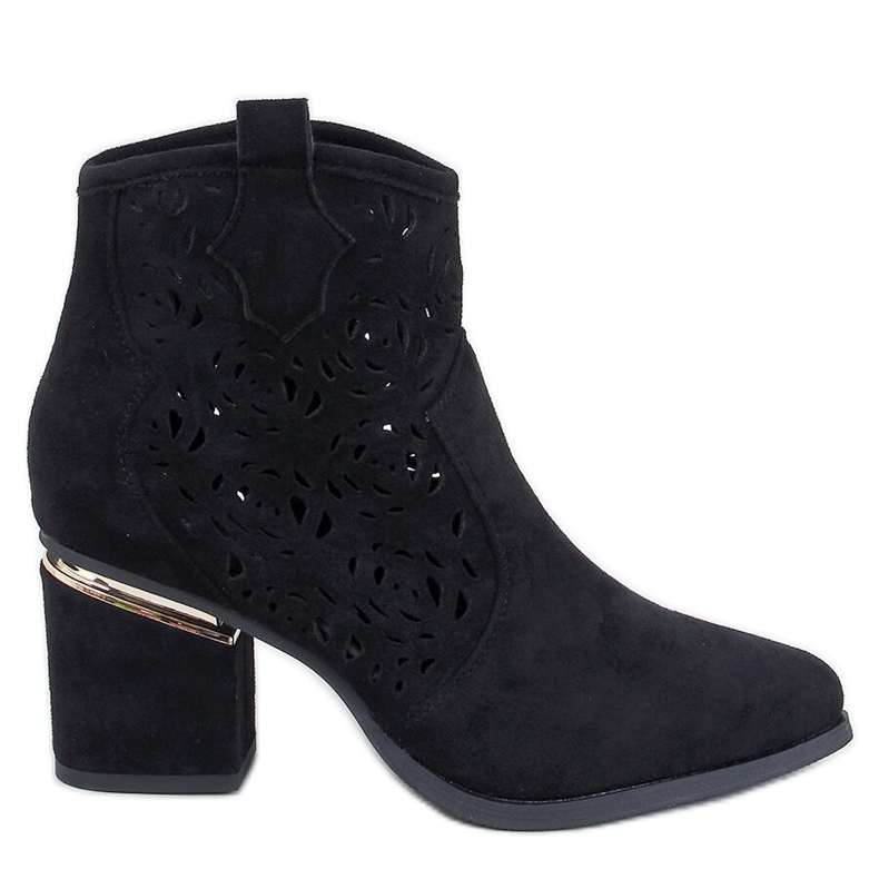 Donovan Bottines à talons ajourées noires le noir
