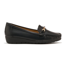 Mocassins femme noirs avec décoration