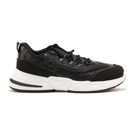 Chaussures de sport noires pour femmes à semelle épaisse le noir