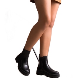 Bottines à enfiler classiques isolées noires par Edina le noir