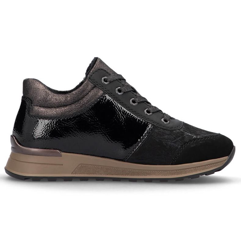 Baskets isolées noires pour femme Rieker N1407-00 le noir