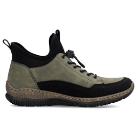 Chaussures confortables pour femmes, baskets vertes Rieker N32G3-54
